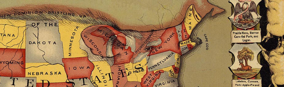 1876 Porcineograph - U.S. Map Shaped as a Pig