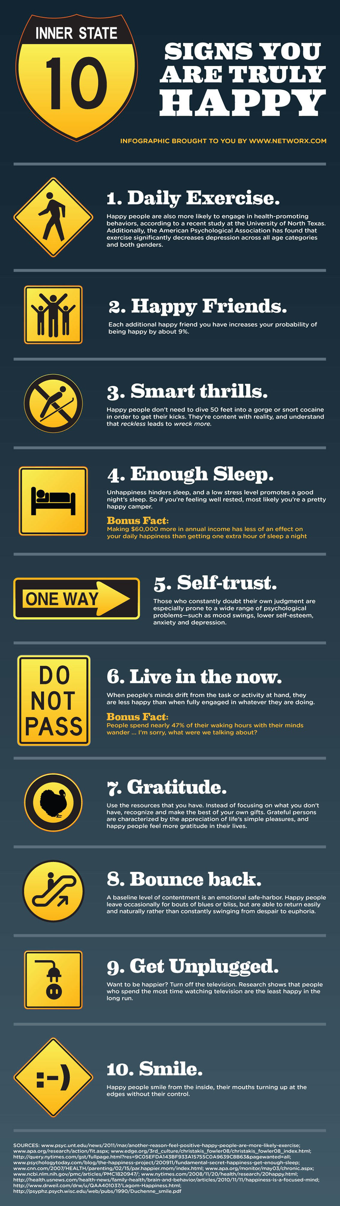 10 Signs You Are Truly Happy Infographic