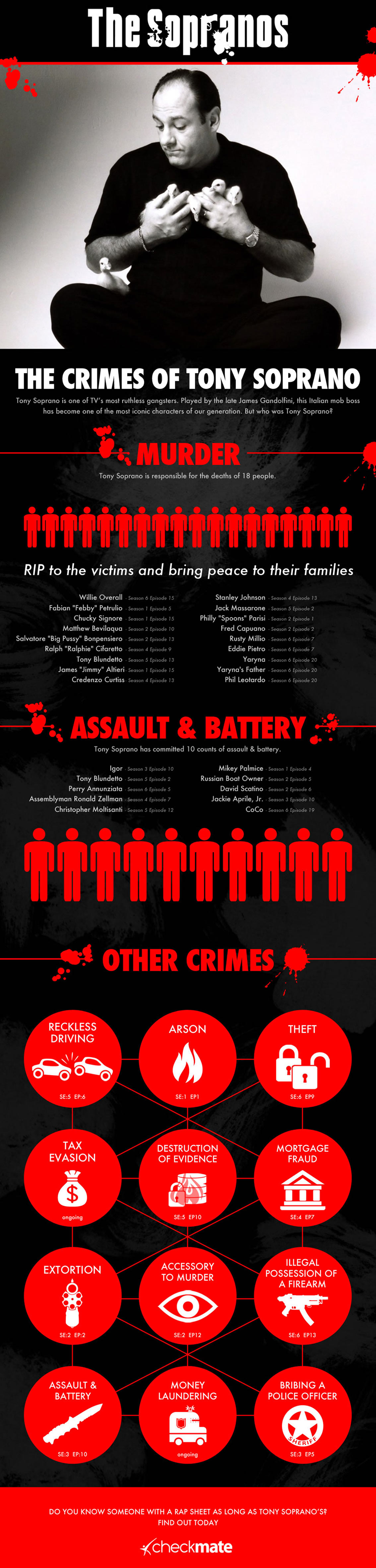 The Crimes Of Tony Soprano Infographic