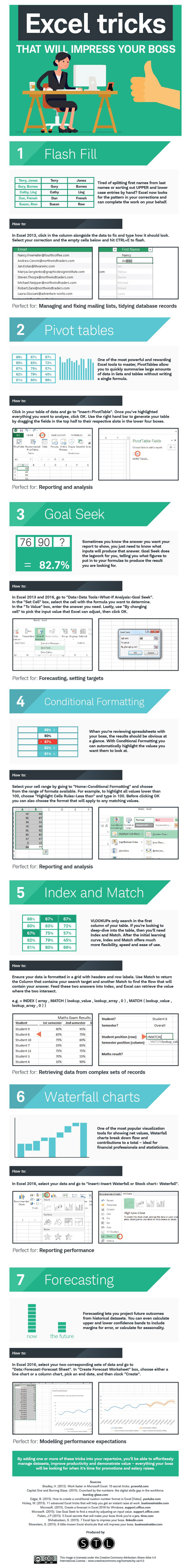 Excel Tricks that will Impress Your Boss Infographic