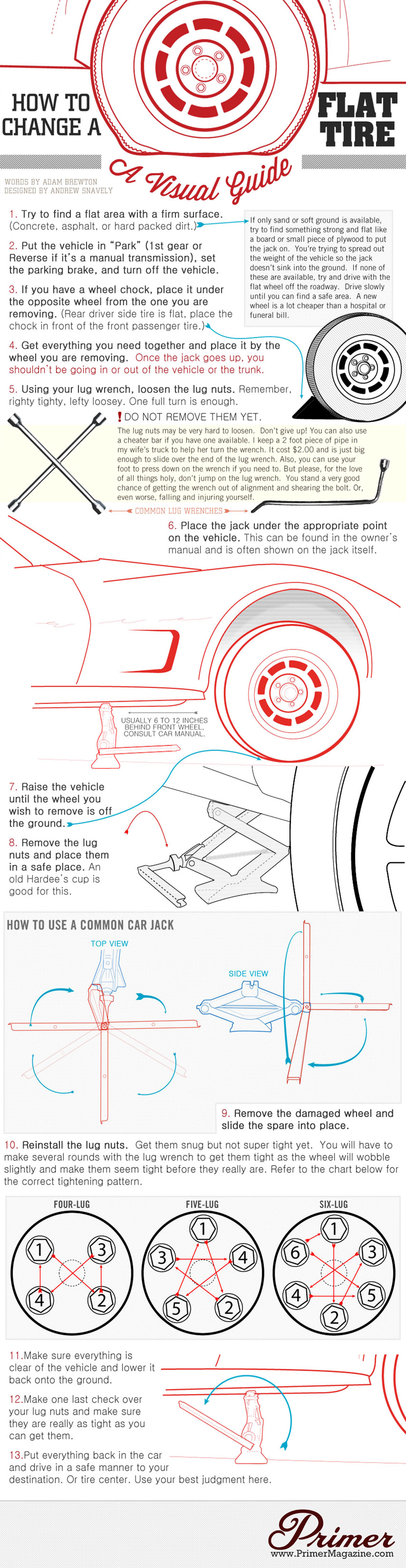 How to Change a Flat Tire on a Car Infographic