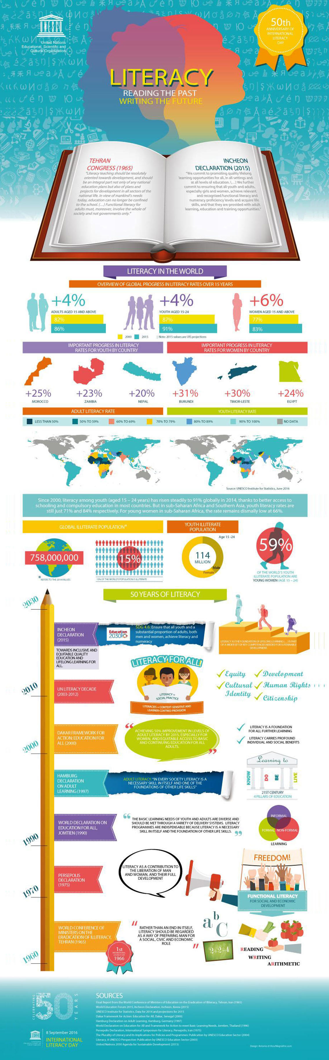 Literacy Reading the Past Writing the Future Infographic