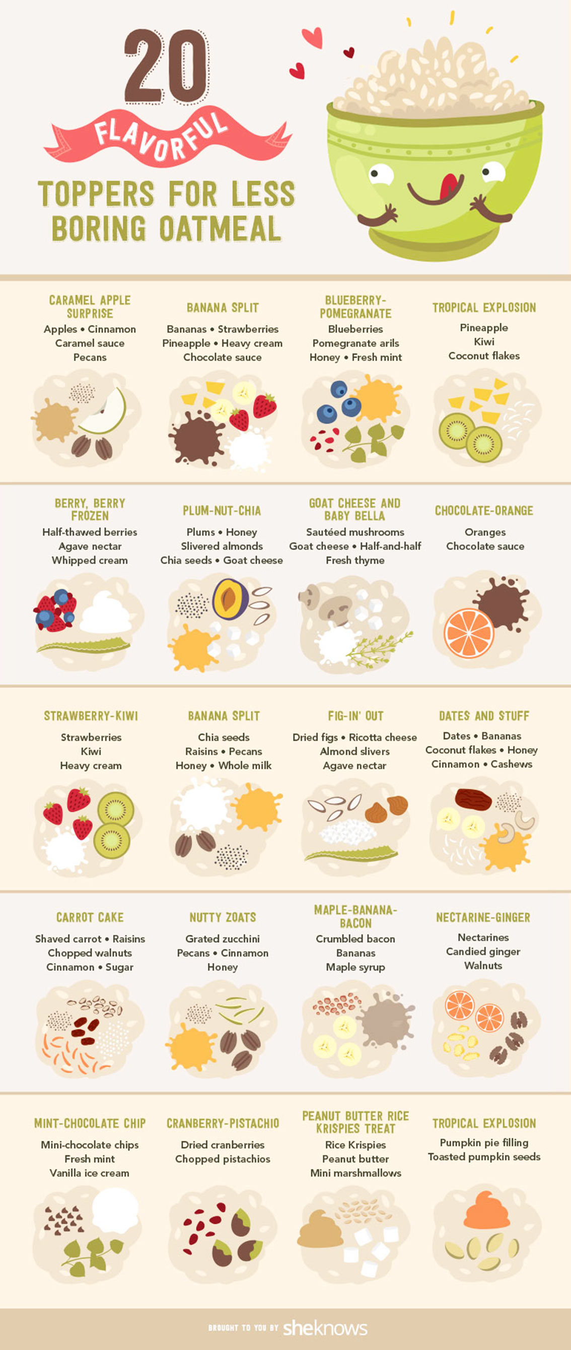 20 Best Toppings for Oatmeal Infographic